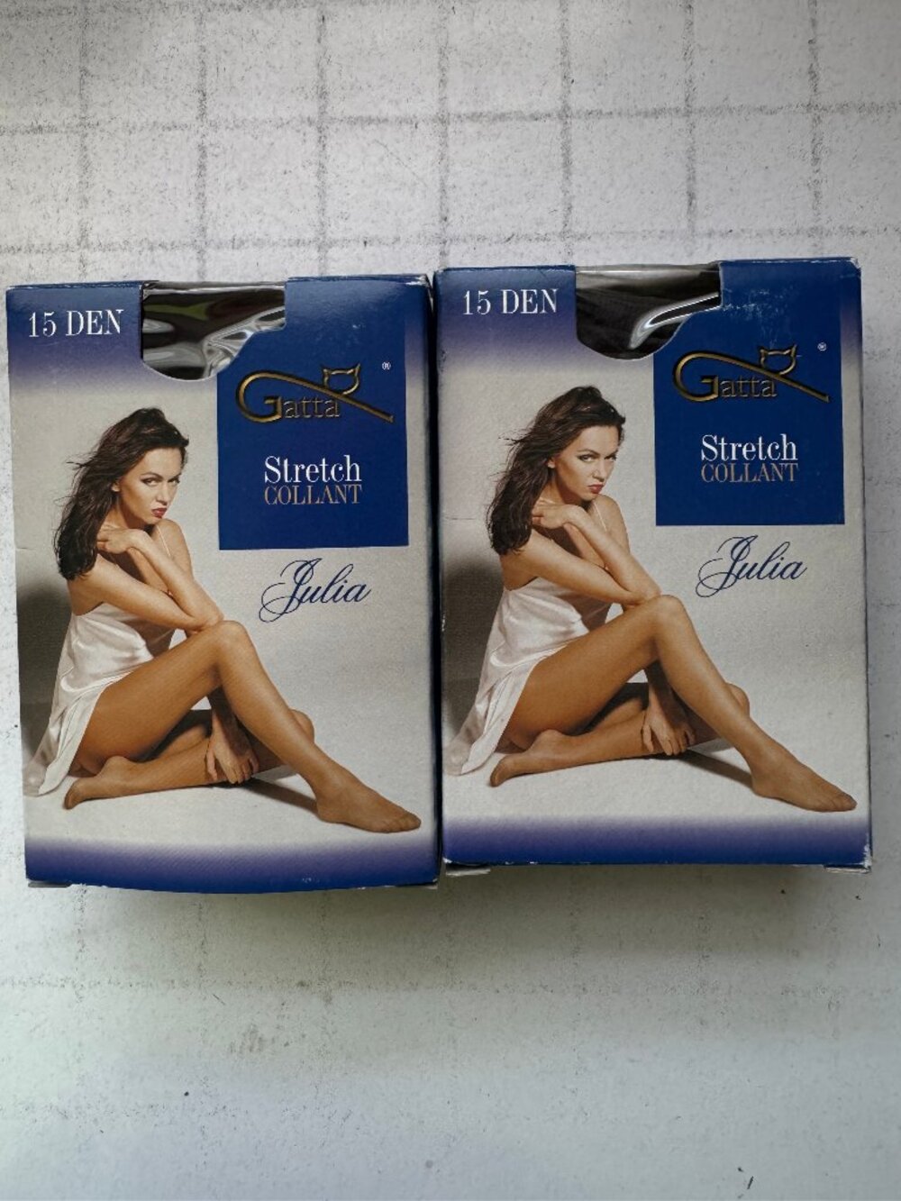 2 X Gatta 15den Classic Women STREATCH COLLANT Tights -COLOR GRAFIT SIZE 2/S